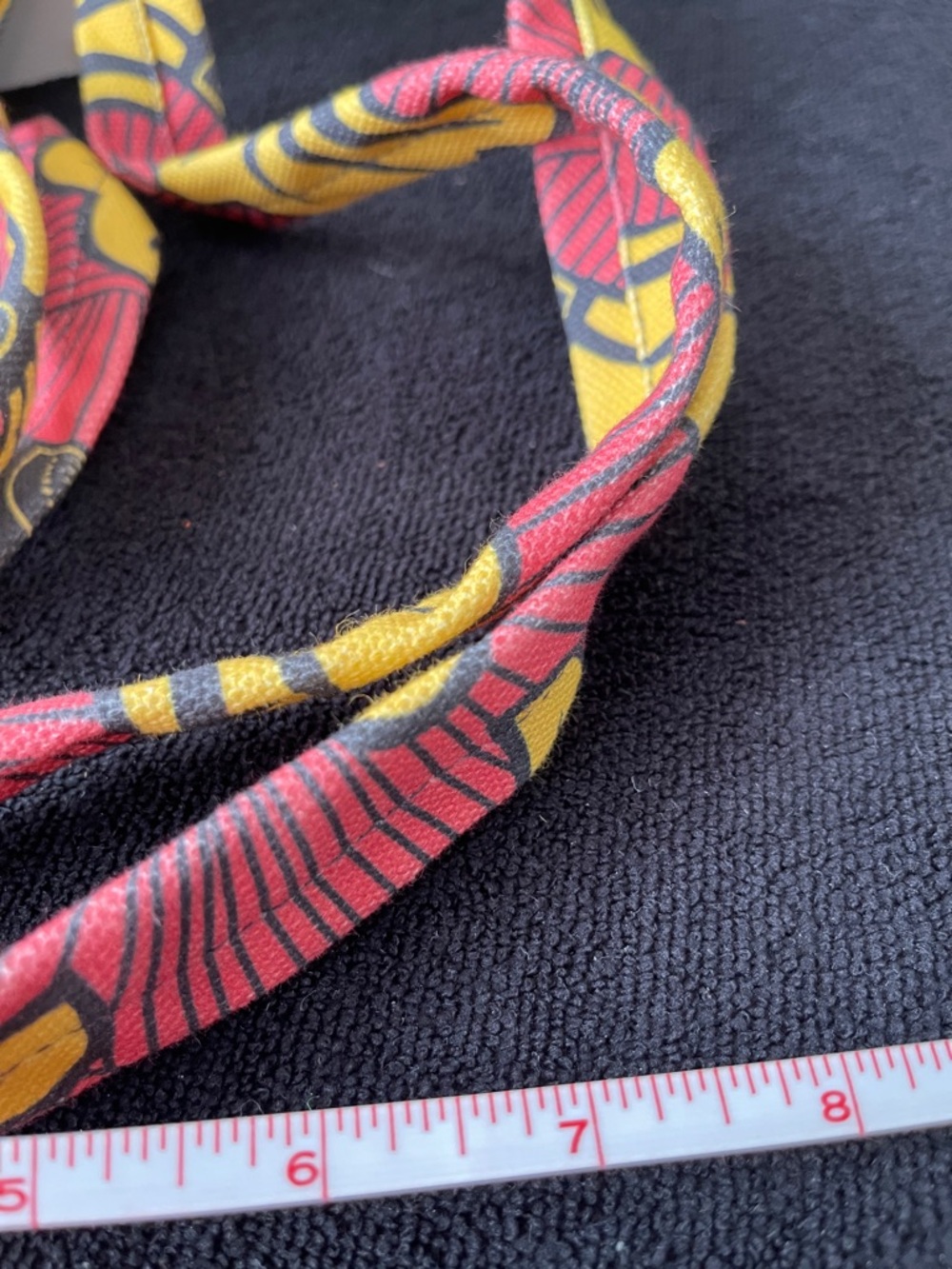 NWOT...DIOP...Printed Canvas Tote Bag in Yellow & Red - Picture 5 of 10